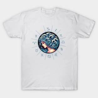 ZODIAC Aquarius - Astrological AQUARIUS - AQUARIUS - ZODIAC sign - Van Gogh style - 6 T-Shirt